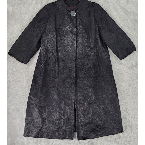 Unbranded Jackets & Blazers - Womens Jacket Size 13-14 Black Van Swirl Pattern Long Sleeve Formal Evening Coat